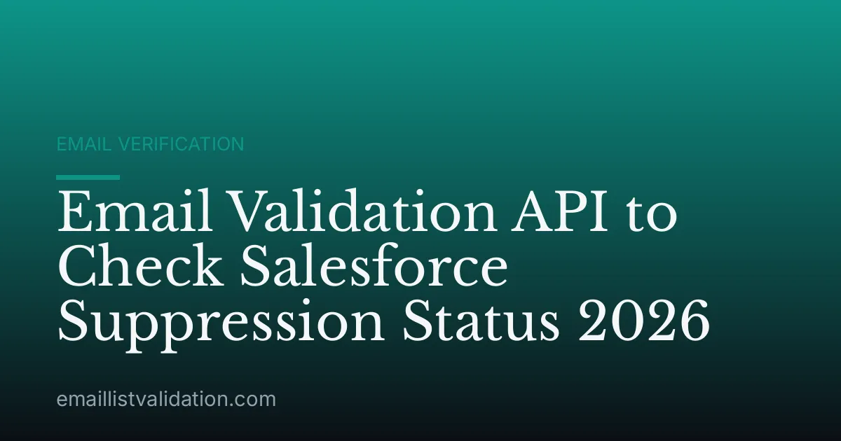 Email Validation API to Check Salesforce Suppression Status 2026