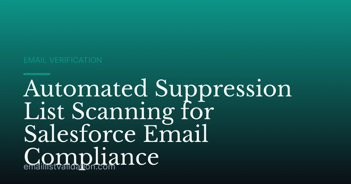 Automated Suppression List Scanning for Salesforce Email Compliance