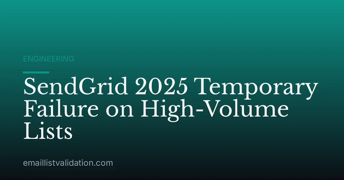 SendGrid 2025 Temporary Failure on High-Volume Lists