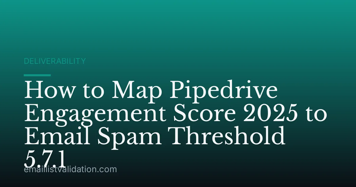 How to Map Pipedrive Engagement Score 2025 to Email Spam Threshold 5.7.1