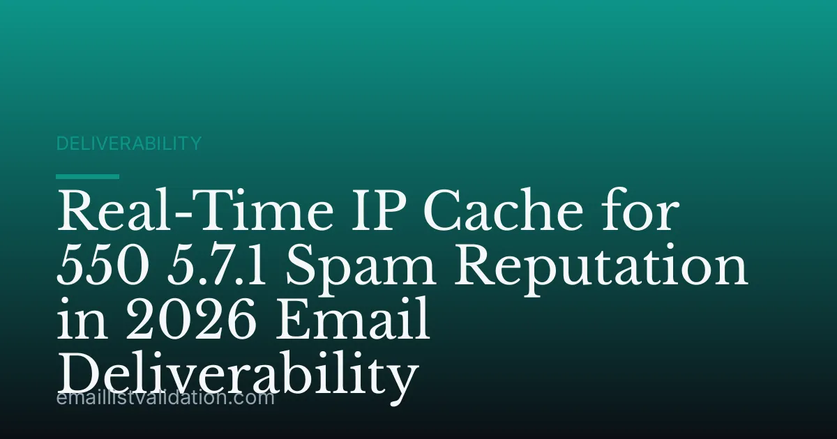 Real-Time IP Cache for 550 5.7.1 Spam Reputation in 2026 Email Deliverability