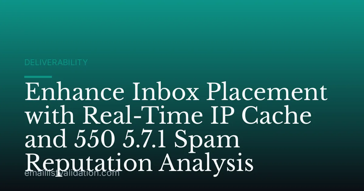 Enhance Inbox Placement with Real-Time IP Cache and 550 5.7.1 Spam Reputation Analysis
