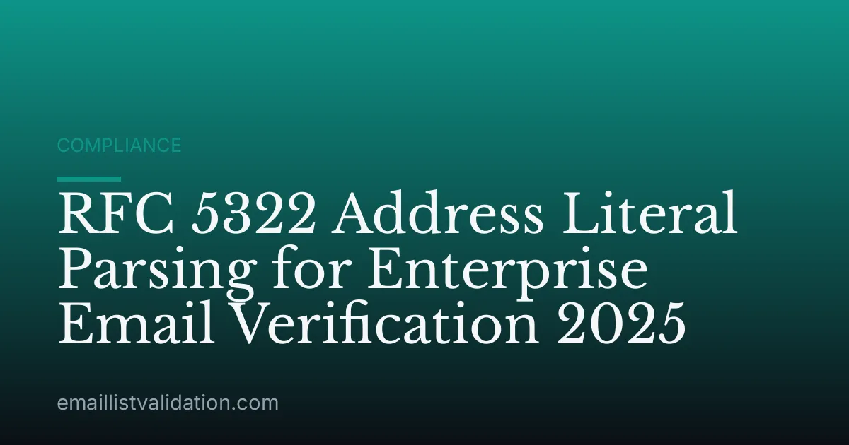 RFC 5322 Address Literal Parsing for Enterprise Email Verification 2025