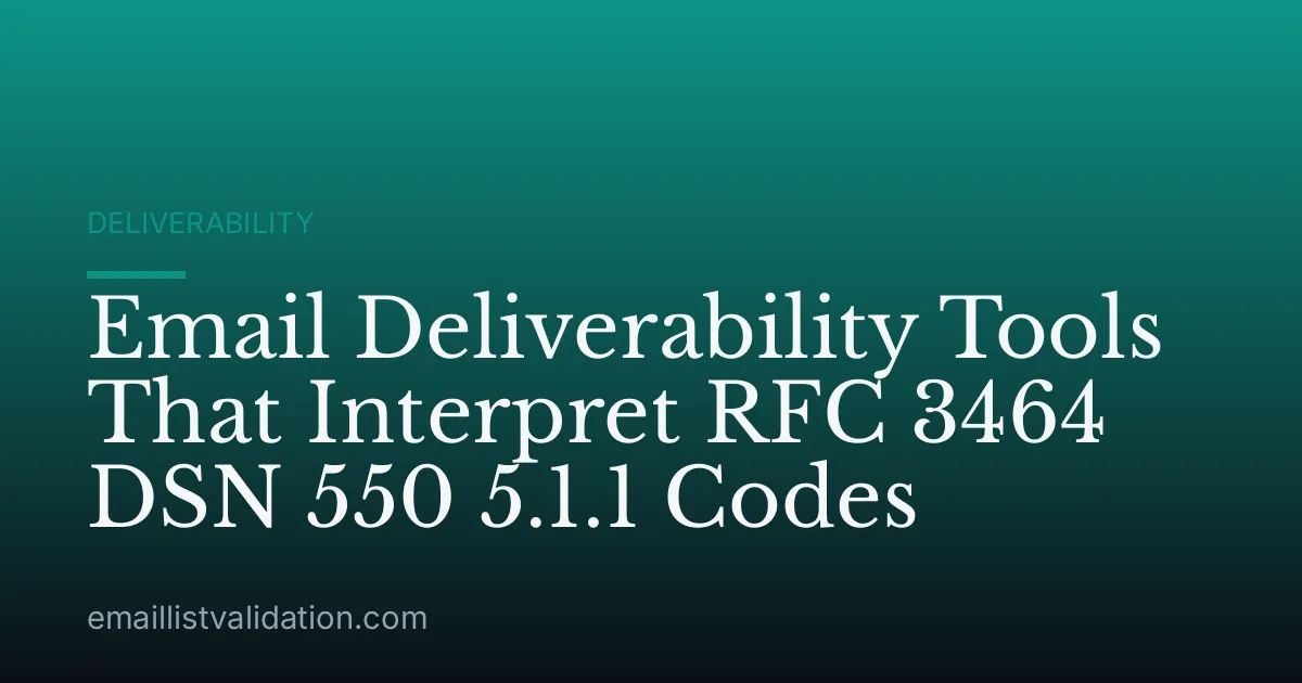 Email Deliverability Tools That Interpret RFC 3464 DSN 550 5.1.1 Codes