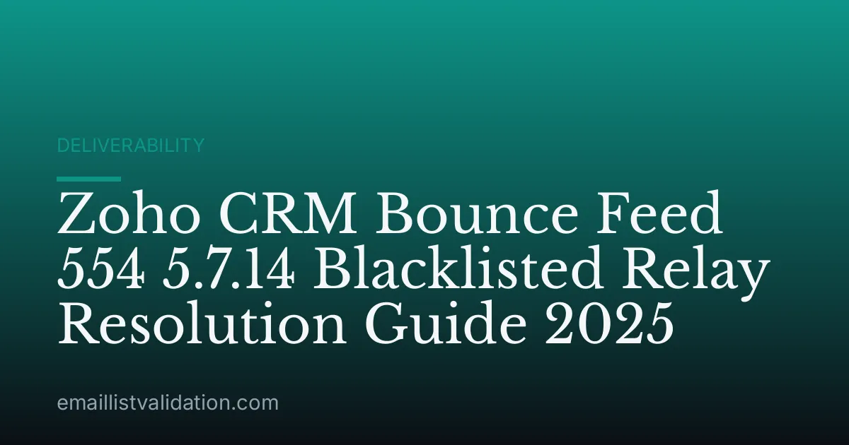 Zoho CRM Bounce Feed 554 5.7.14 Blacklisted Relay Resolution Guide 2025