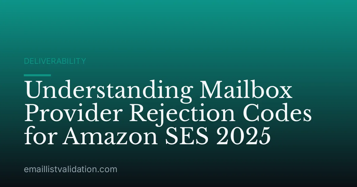Understanding Mailbox Provider Rejection Codes for Amazon SES 2025