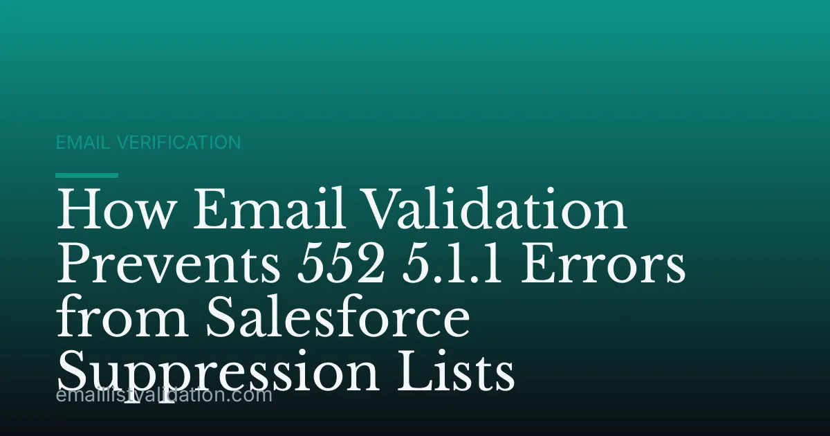 How Email Validation Prevents 552 5.1.1 Errors from Salesforce Suppression Lists