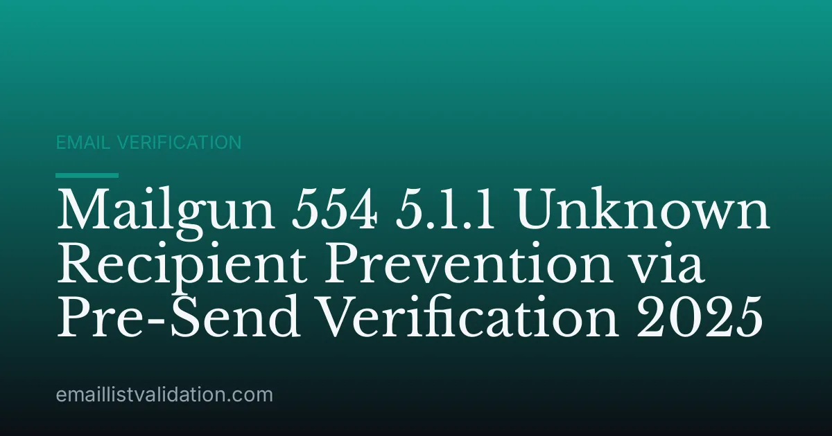 Mailgun 554 5.1.1 Unknown Recipient Prevention via Pre-Send Verification 2025