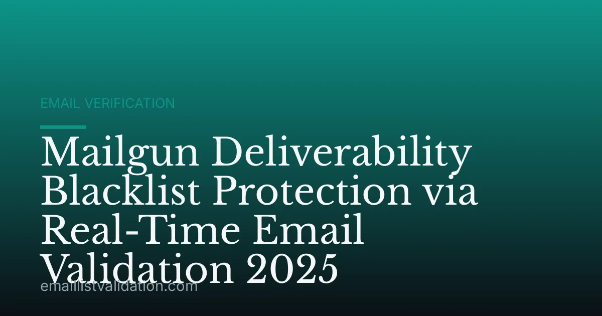 Mailgun Deliverability Blacklist Protection via Real-Time Email Validation 2025