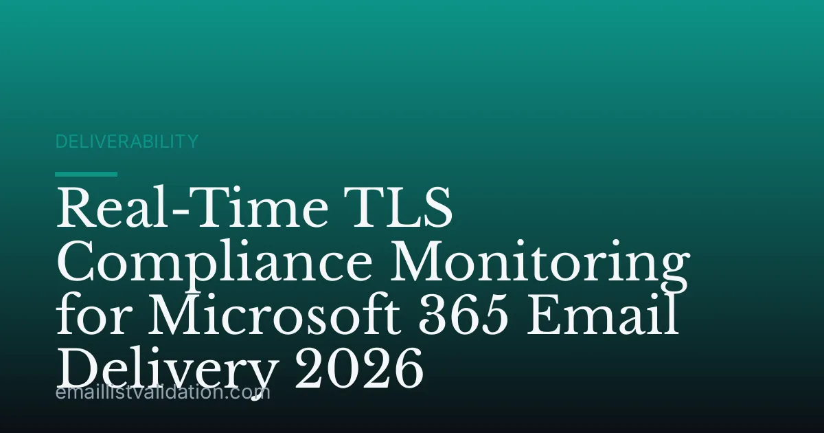 Real-Time TLS Compliance Monitoring for Microsoft 365 Email Delivery 2026