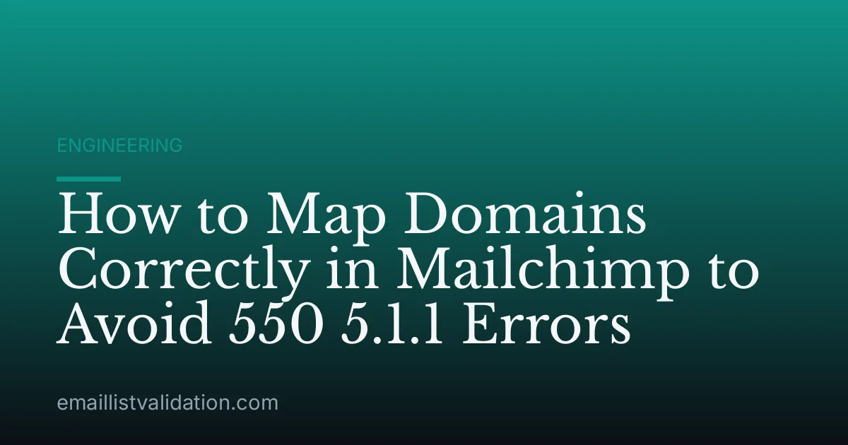 How to Map Domains Correctly in Mailchimp to Avoid 550 5.1.1 Errors