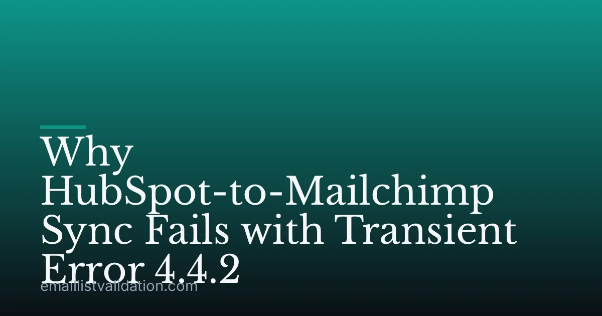 Why HubSpot-to-Mailchimp Sync Fails with Transient Error 4.4.2