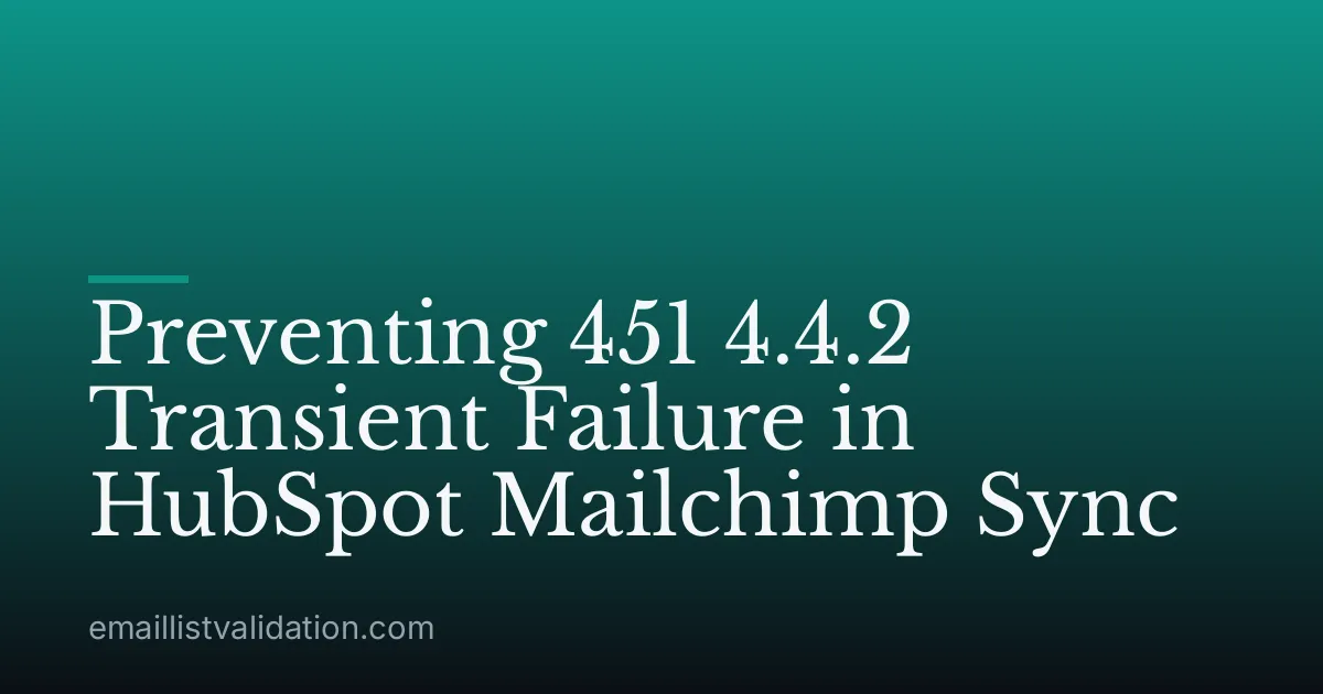 Preventing 451 4.4.2 Transient Failure in HubSpot Mailchimp Sync