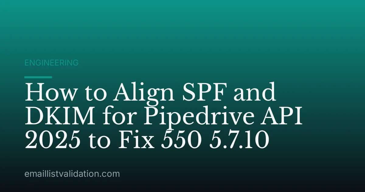 How to Align SPF and DKIM for Pipedrive API 2025 to Fix 550 5.7.10