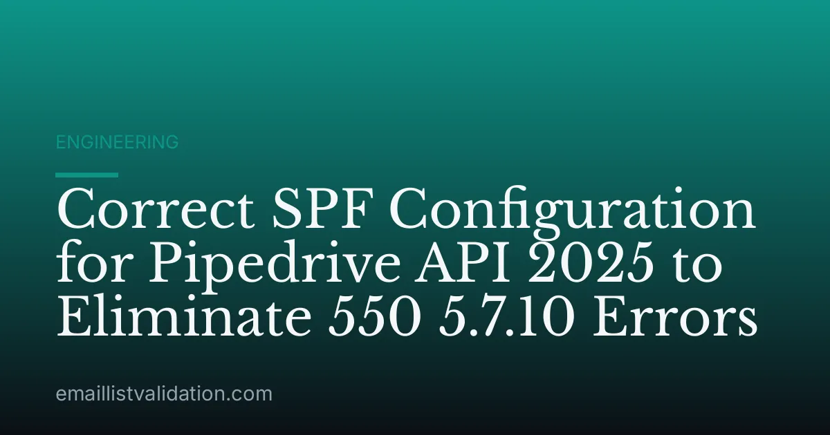 Correct SPF Configuration for Pipedrive API 2025 to Eliminate 550 5.7.10 Errors