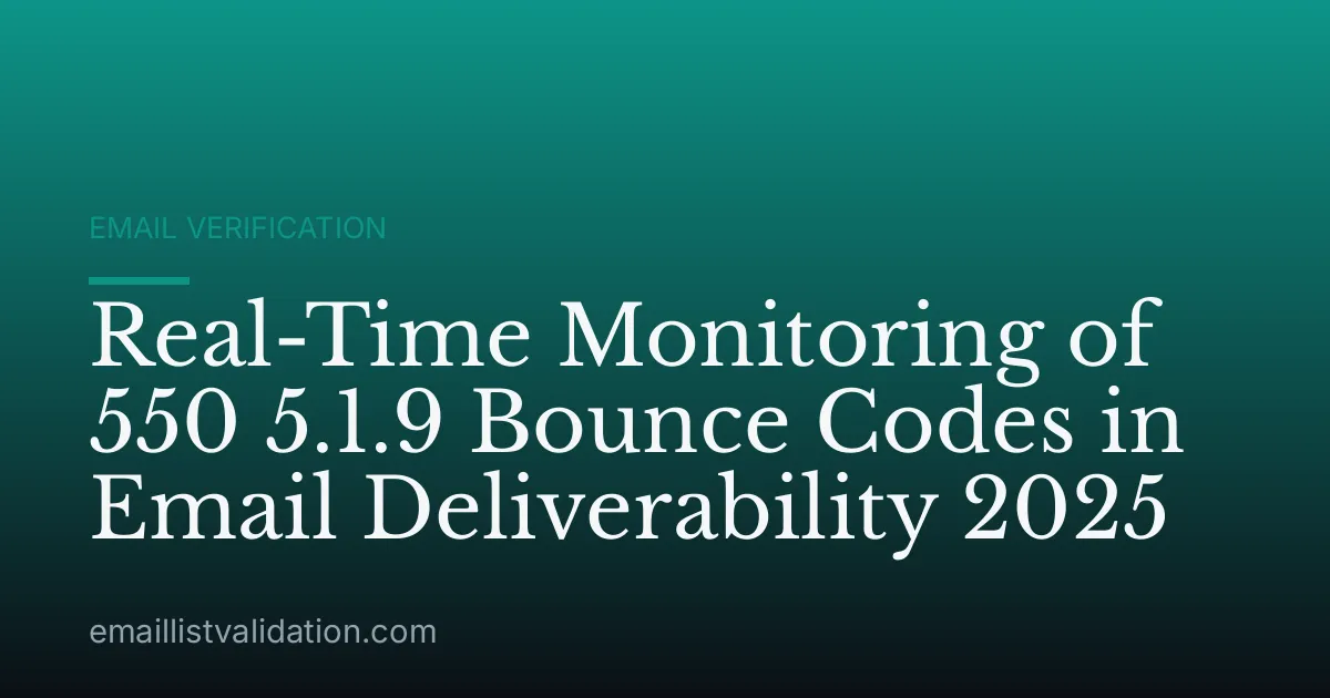 Real-Time Monitoring of 550 5.1.9 Bounce Codes in Email Deliverability 2025