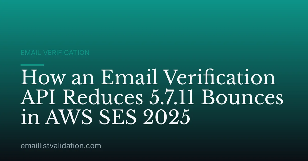 How an Email Verification API Reduces 5.7.11 Bounces in AWS SES 2025