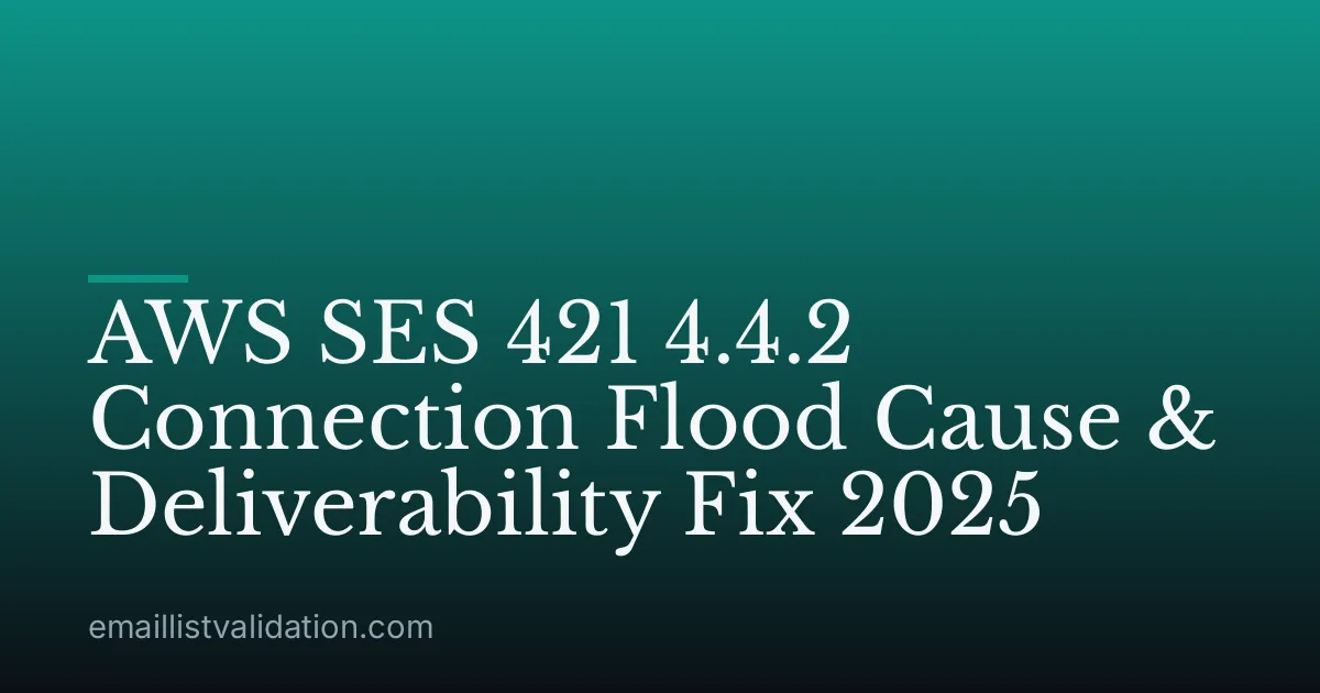 AWS SES 421 4.4.2 Connection Flood Cause & Deliverability Fix 2025