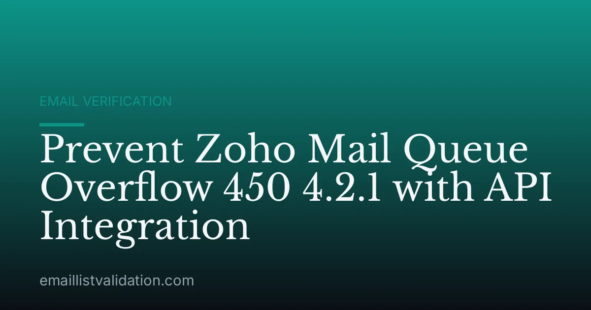 Prevent Zoho Mail Queue Overflow 450 4.2.1 with API Integration
