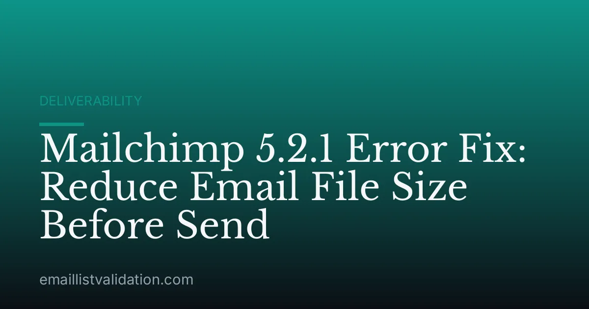 Mailchimp 5.2.1 Error Fix: Reduce Email File Size Before Send