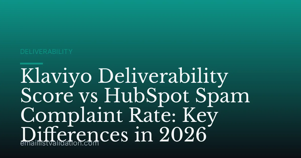Klaviyo Deliverability Score vs HubSpot Spam Complaint Rate: Key Differences in 2026