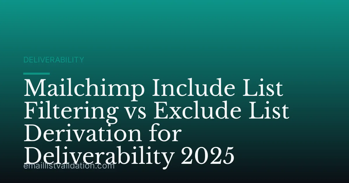 Mailchimp Include List Filtering vs Exclude List Derivation for Deliverability 2025