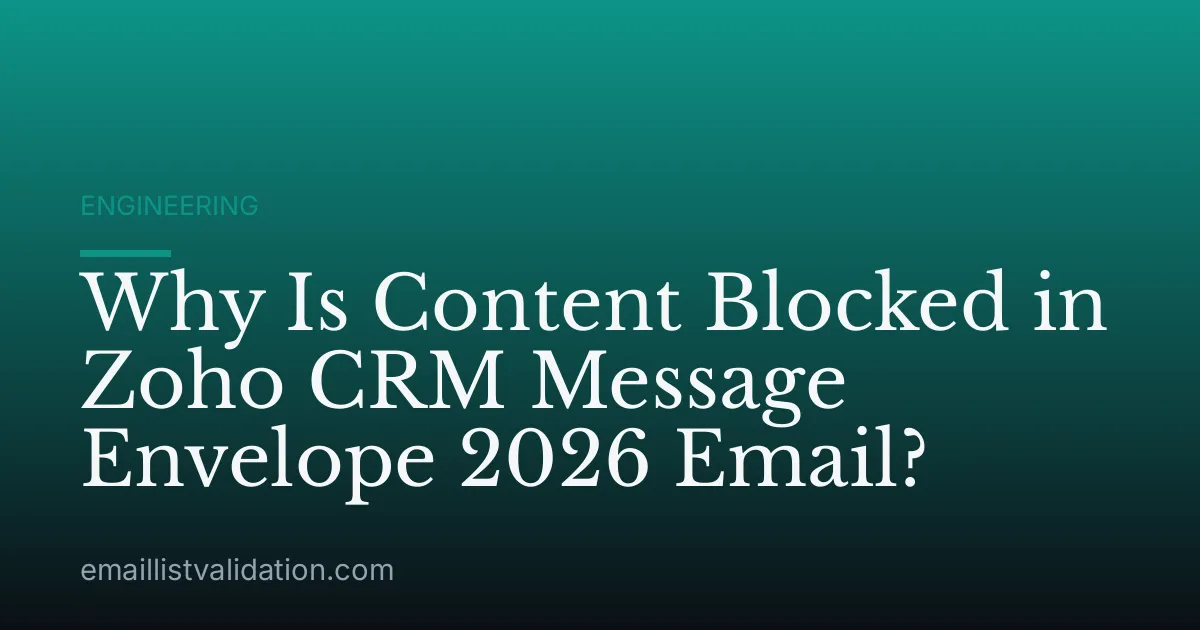 Why Is Content Blocked in Zoho CRM Message Envelope 2026 Email?