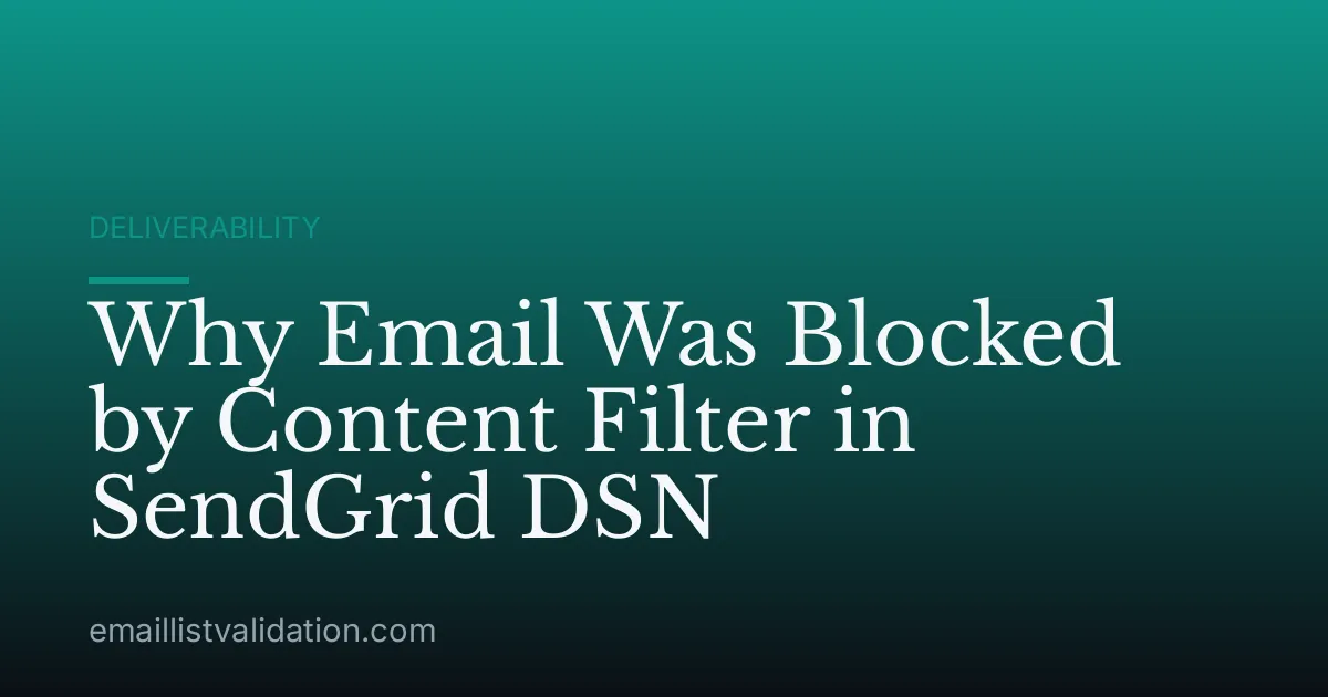 Why Email Was Blocked by Content Filter in SendGrid DSN