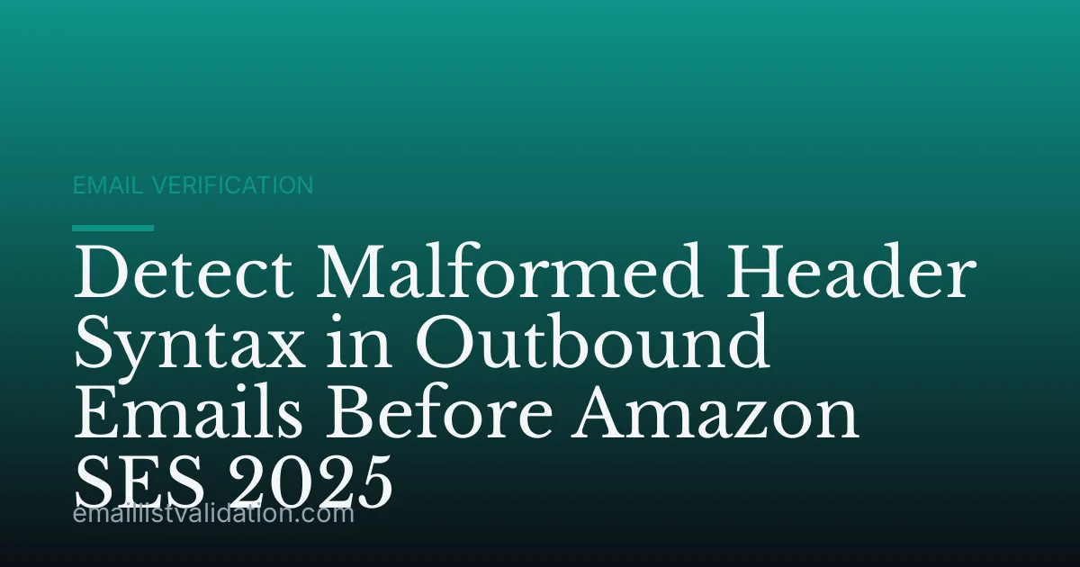 Detect Malformed Header Syntax in Outbound Emails Before Amazon SES 2025