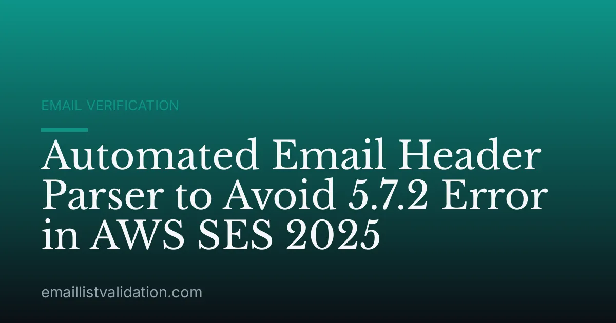Automated Email Header Parser to Avoid 5.7.2 Error in AWS SES 2025