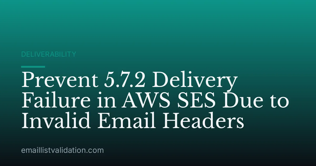 Prevent 5.7.2 Delivery Failure in AWS SES Due to Invalid Email Headers