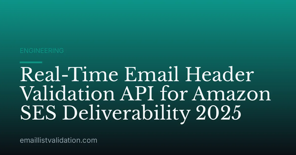 Real-Time Email Header Validation API for Amazon SES Deliverability 2025