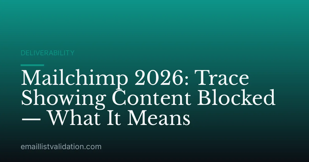 Mailchimp 2026: Trace Showing Content Blocked — What It Means