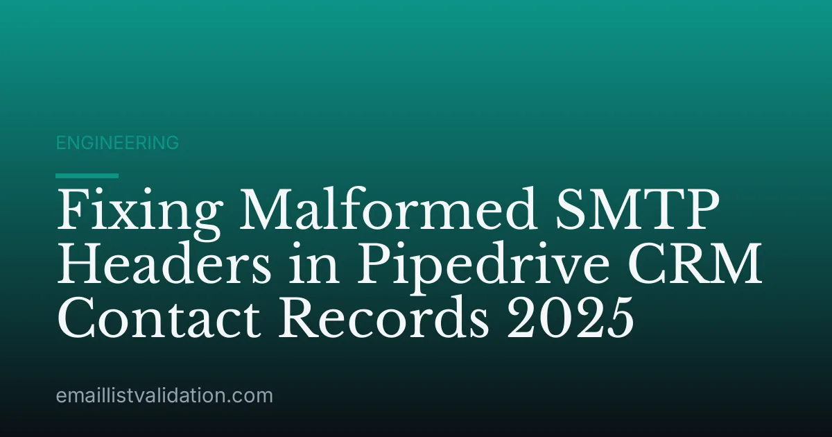 Fixing Malformed SMTP Headers in Pipedrive CRM Contact Records 2025