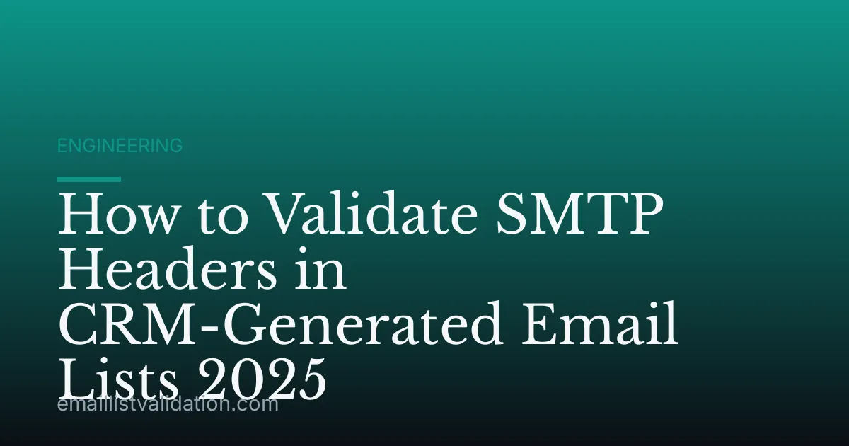 How to Validate SMTP Headers in CRM-Generated Email Lists 2025