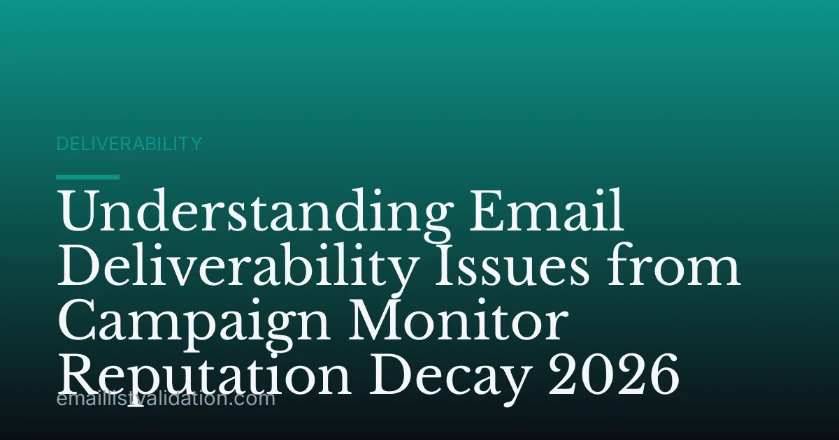 Understanding Email Deliverability Issues from Campaign Monitor Reputation Decay 2026