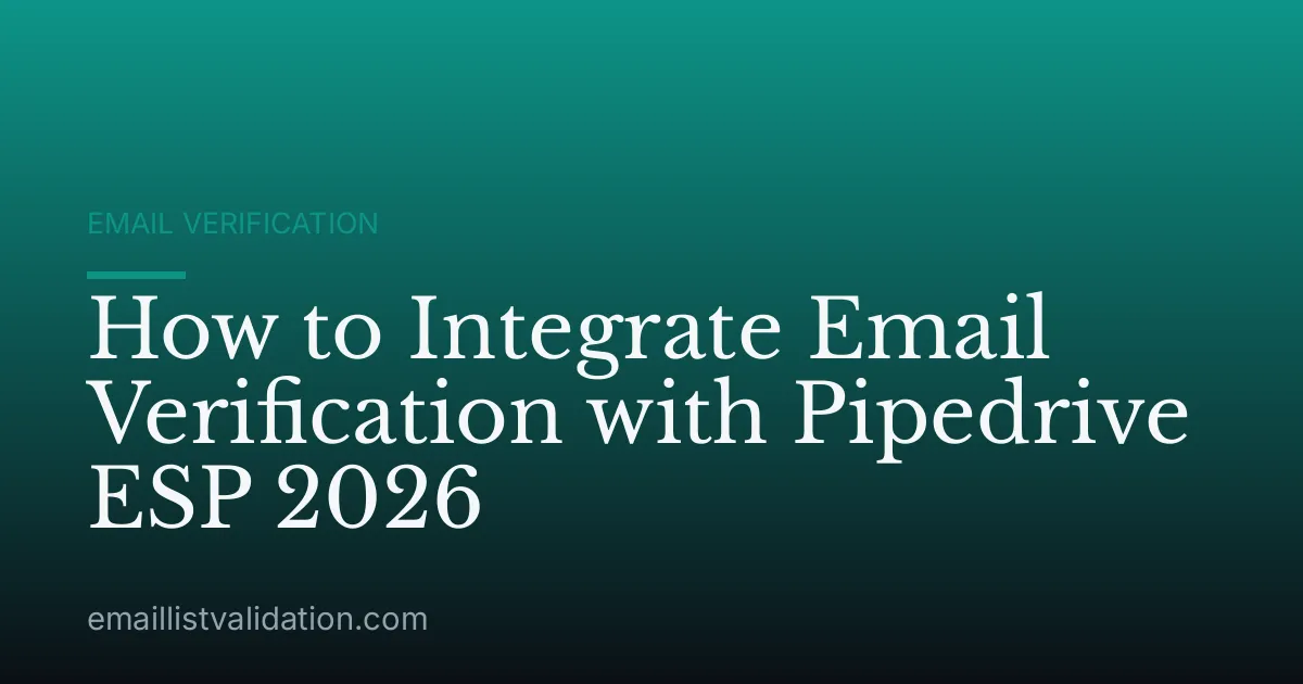 How to Integrate Email Verification with Pipedrive ESP 2026