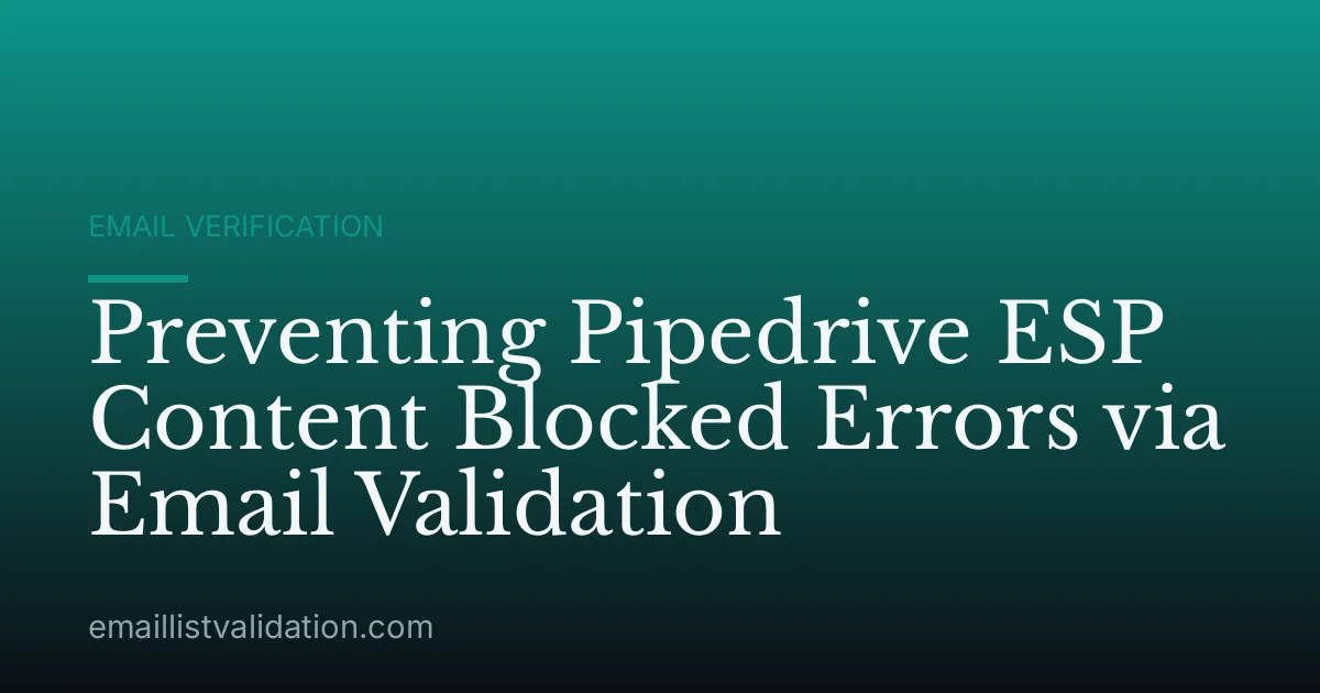Preventing Pipedrive ESP Content Blocked Errors via Email Validation