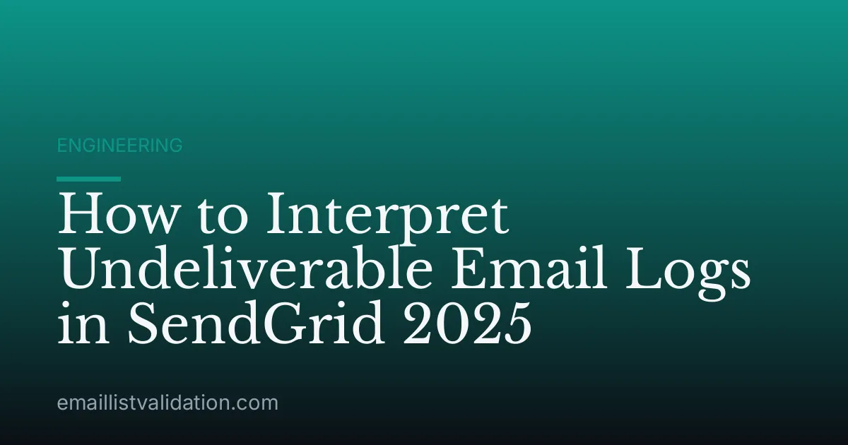 How to Interpret Undeliverable Email Logs in SendGrid 2025