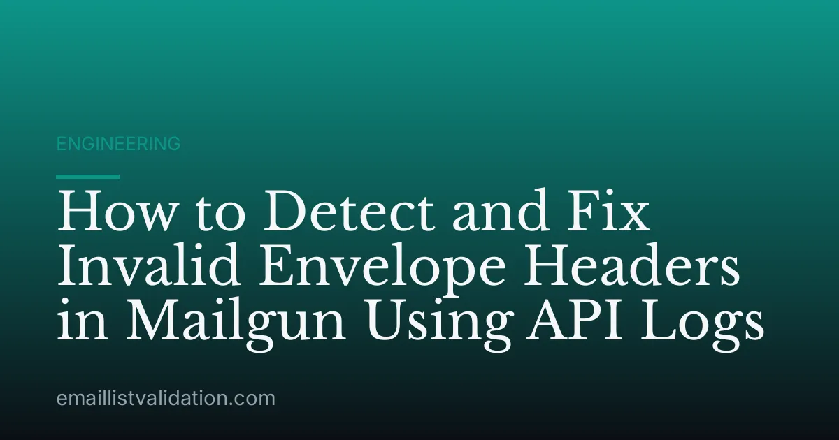 How to Detect and Fix Invalid Envelope Headers in Mailgun Using API Logs