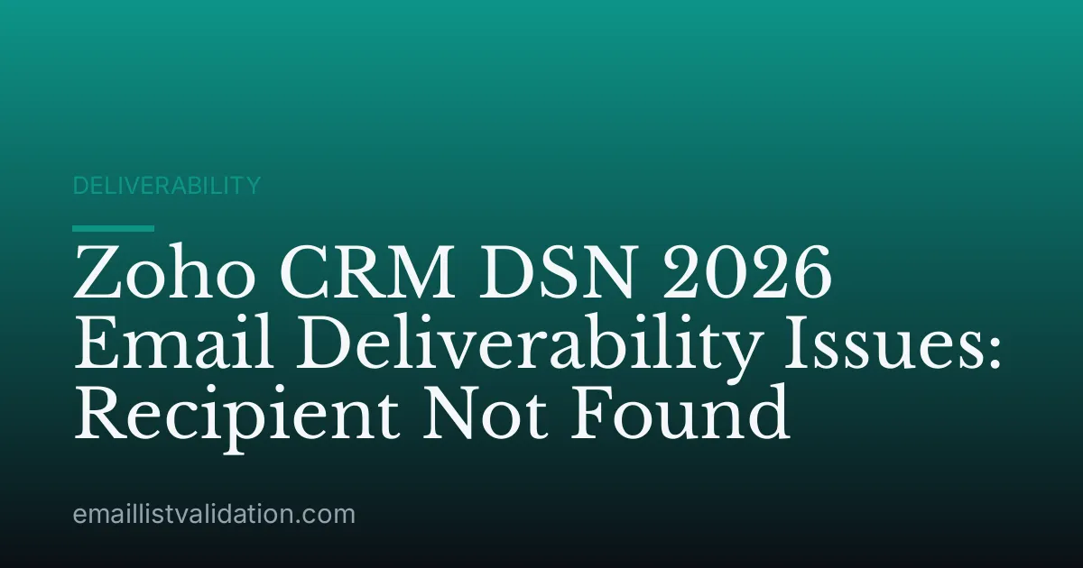 Zoho CRM DSN 2026 Email Deliverability Issues: Recipient Not Found