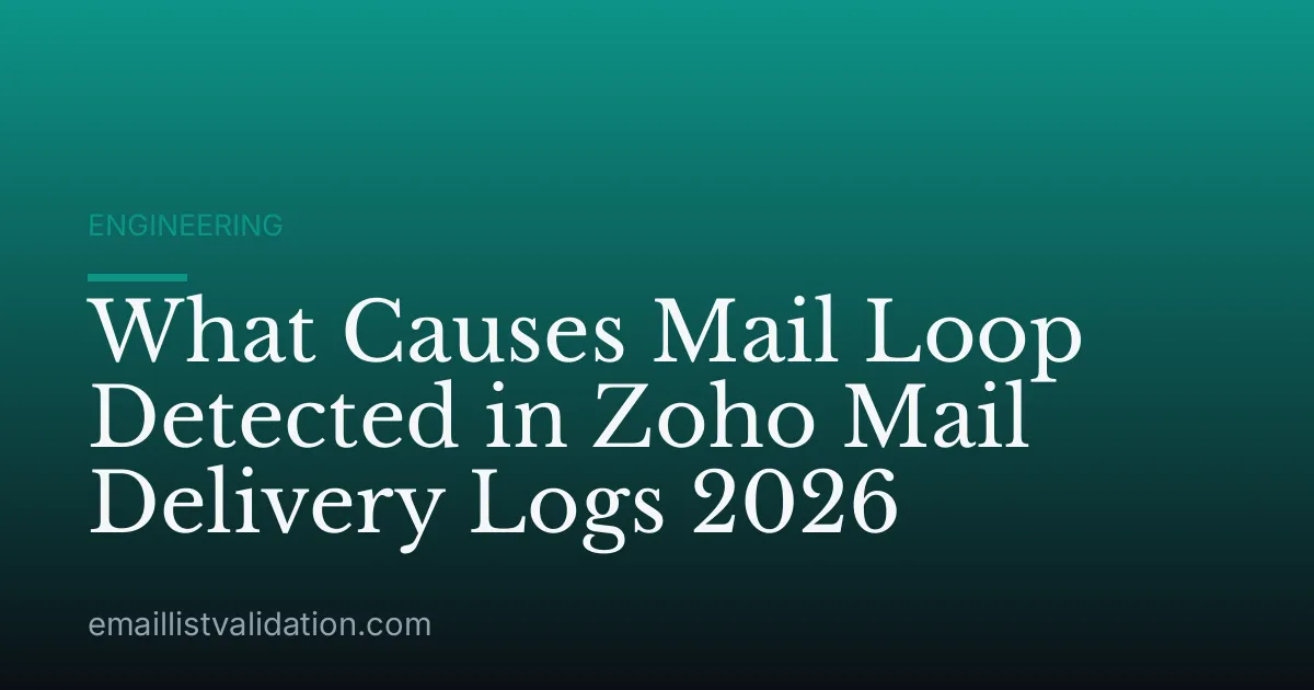 What Causes Mail Loop Detected in Zoho Mail Delivery Logs 2026
