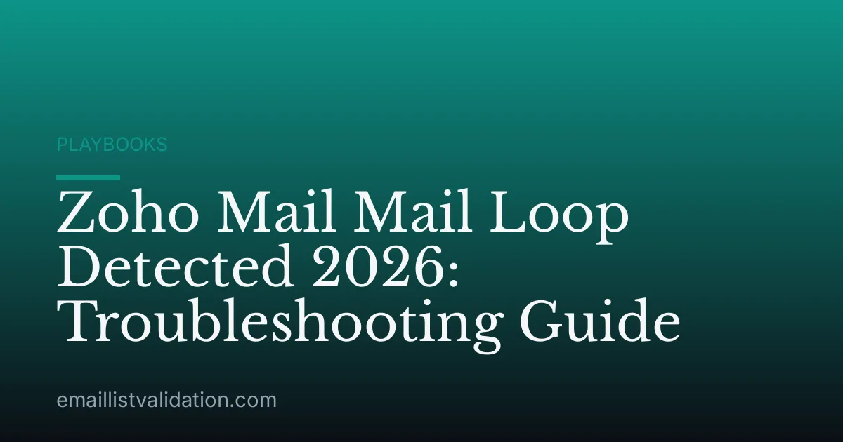 Zoho Mail Mail Loop Detected 2026: Troubleshooting Guide