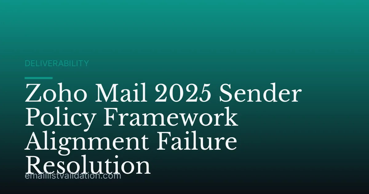 Zoho Mail 2025 Sender Policy Framework Alignment Failure Resolution