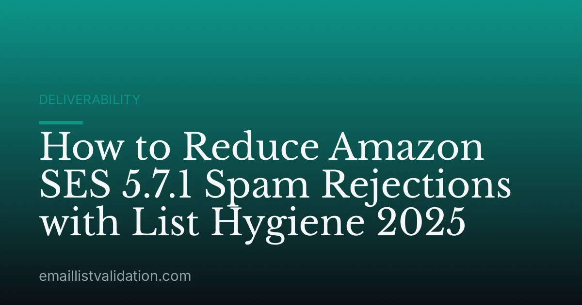 How to Reduce Amazon SES 5.7.1 Spam Rejections with List Hygiene 2025