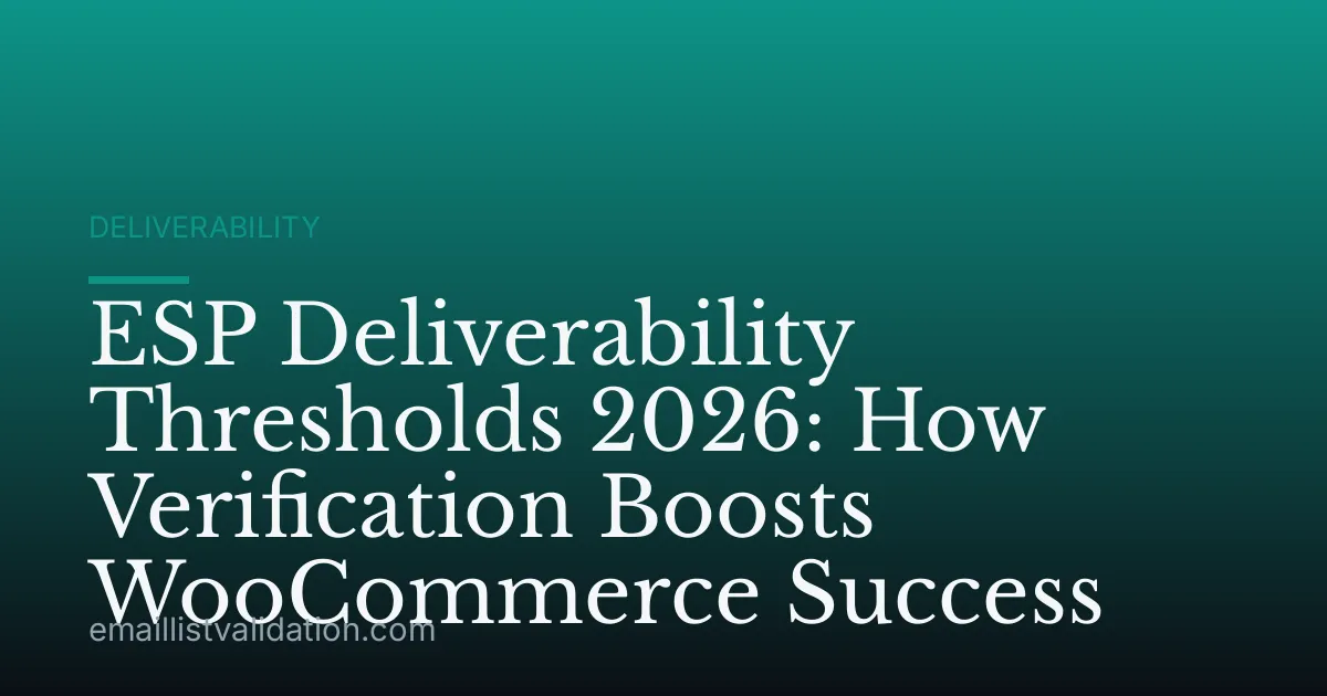 ESP Deliverability Thresholds 2026: How Verification Boosts WooCommerce Success