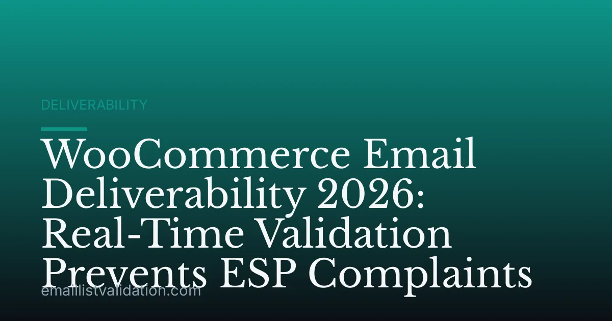 WooCommerce Email Deliverability 2026: Real-Time Validation Prevents ESP Complaints