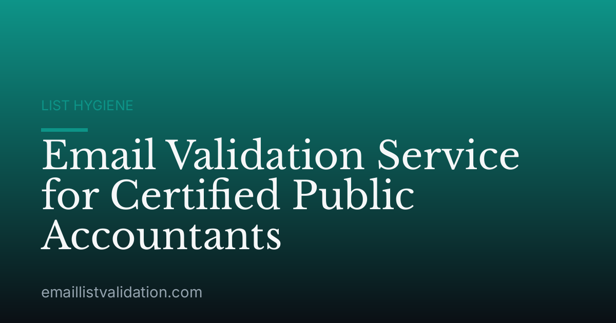 Email Validation Service for Certified Public Accountants
