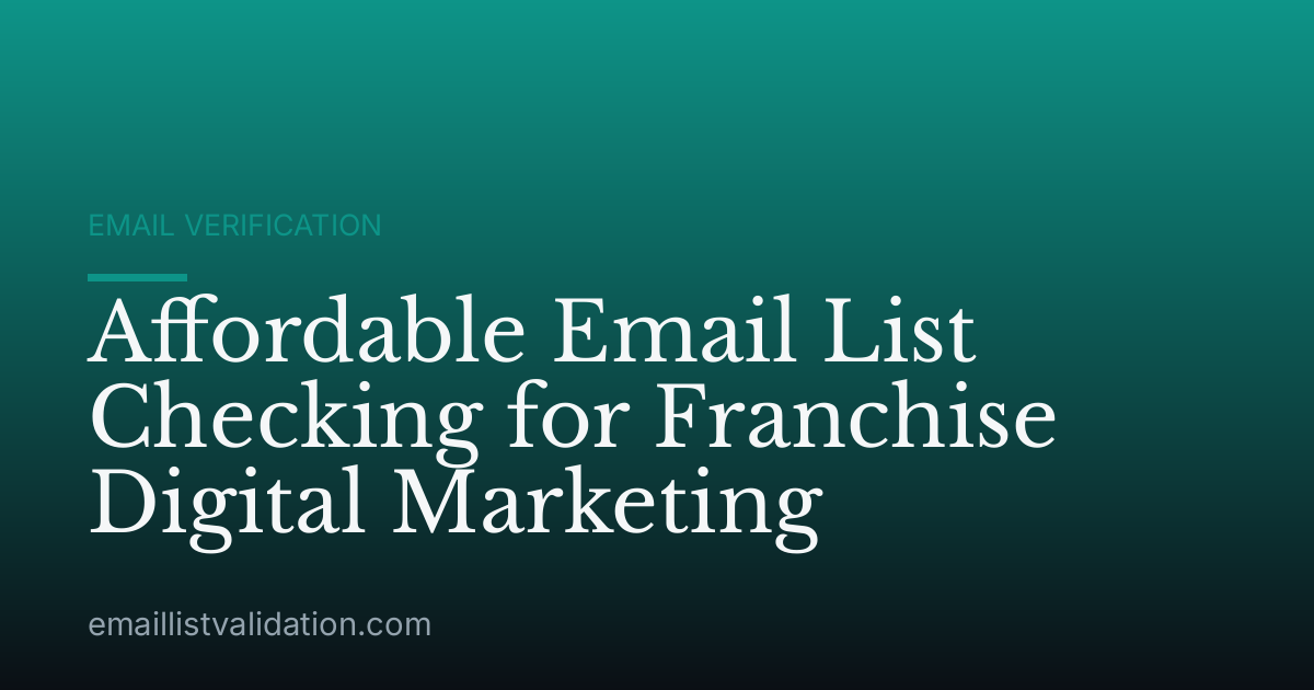 Affordable Email List Checking for Franchise Digital Marketing