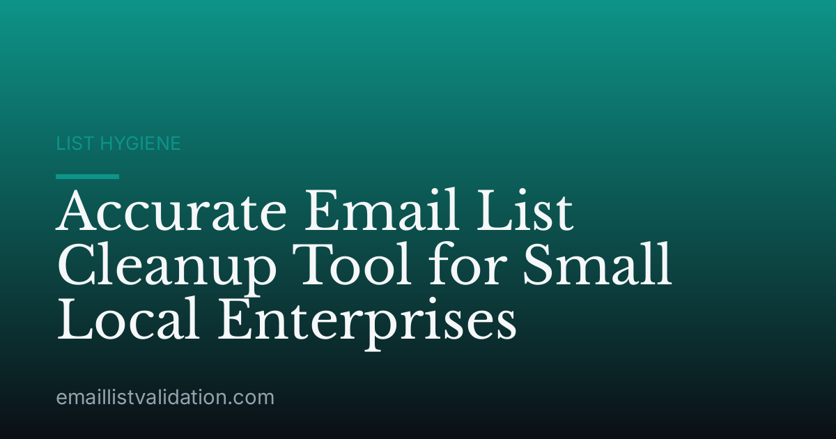 Accurate Email List Cleanup Tool for Small Local Enterprises